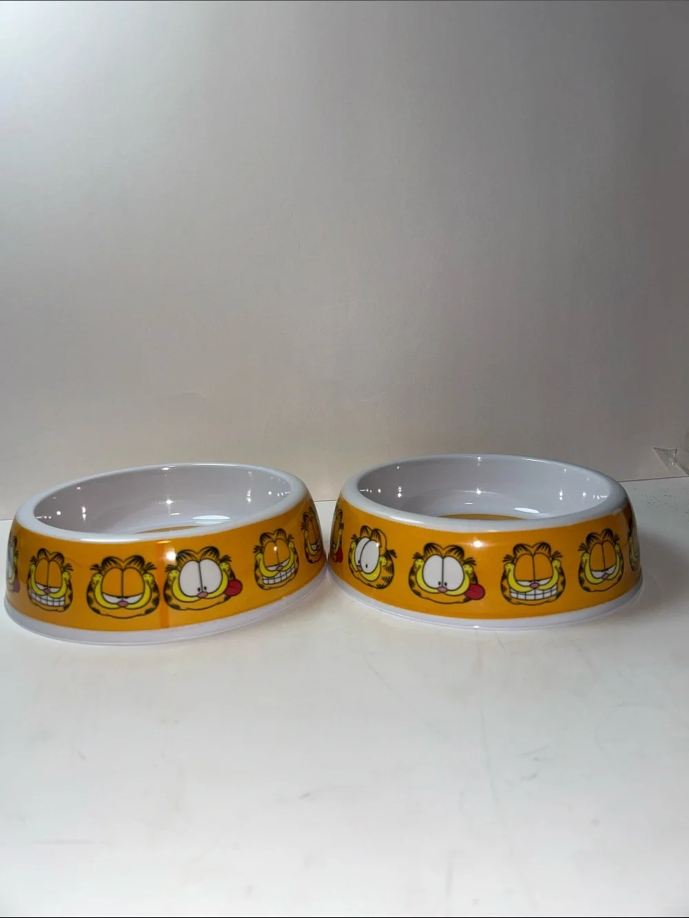 Lot Of 2 NWT Garfield Pet Bowl Dog Cat Food Water Dish 7in Diameter